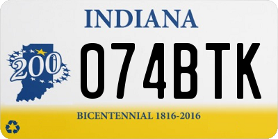 IN license plate 074BTK