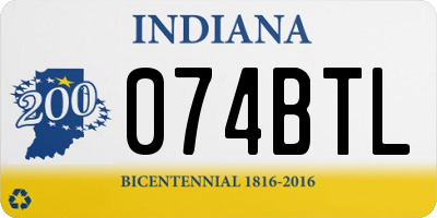 IN license plate 074BTL
