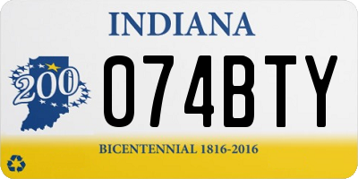 IN license plate 074BTY