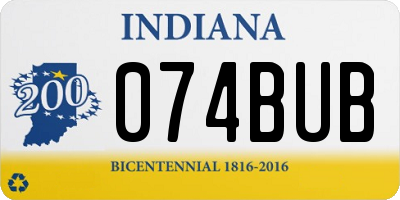 IN license plate 074BUB