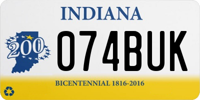 IN license plate 074BUK