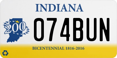 IN license plate 074BUN