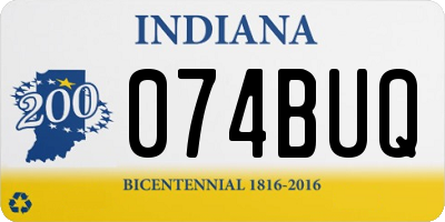 IN license plate 074BUQ