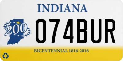 IN license plate 074BUR