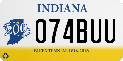 IN license plate 074BUU