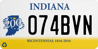 IN license plate 074BVN