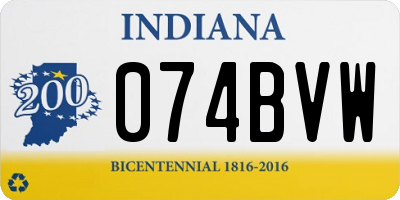 IN license plate 074BVW