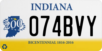 IN license plate 074BVY