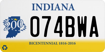 IN license plate 074BWA