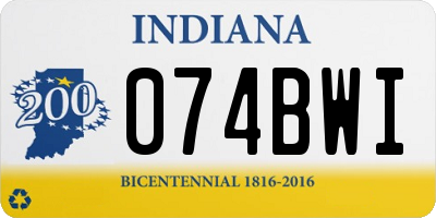 IN license plate 074BWI