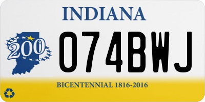 IN license plate 074BWJ