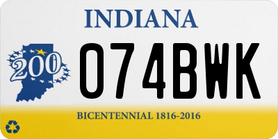 IN license plate 074BWK
