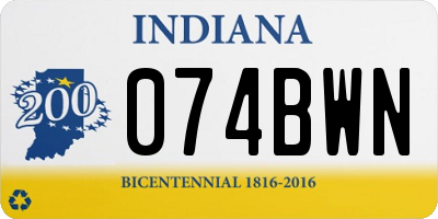 IN license plate 074BWN