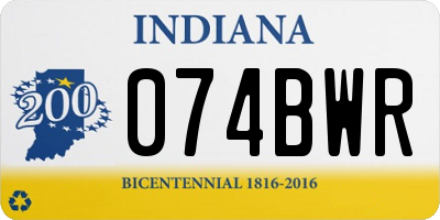 IN license plate 074BWR