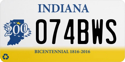 IN license plate 074BWS