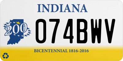 IN license plate 074BWV