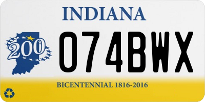 IN license plate 074BWX