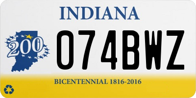 IN license plate 074BWZ