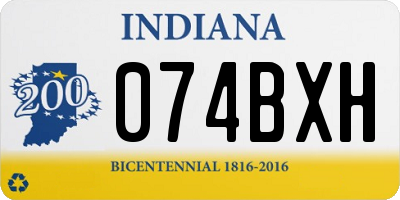 IN license plate 074BXH