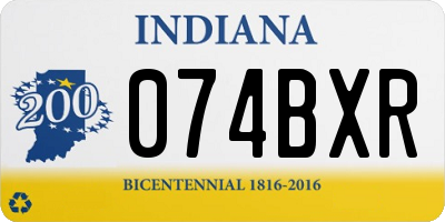 IN license plate 074BXR