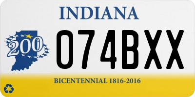 IN license plate 074BXX