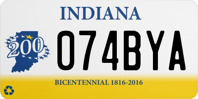 IN license plate 074BYA
