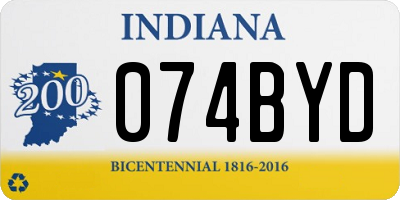 IN license plate 074BYD