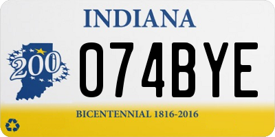 IN license plate 074BYE