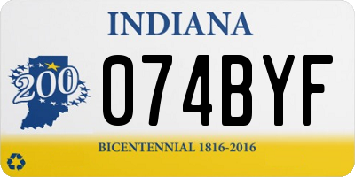 IN license plate 074BYF