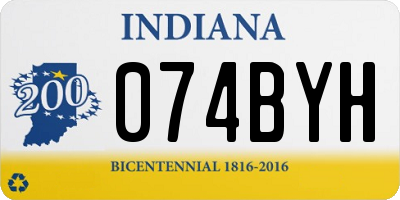 IN license plate 074BYH