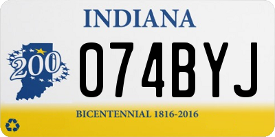 IN license plate 074BYJ