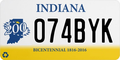 IN license plate 074BYK