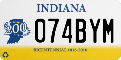 IN license plate 074BYM