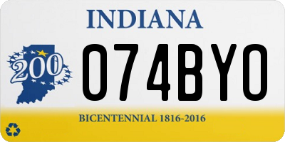 IN license plate 074BYO