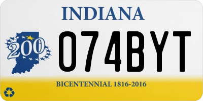 IN license plate 074BYT