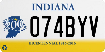 IN license plate 074BYV