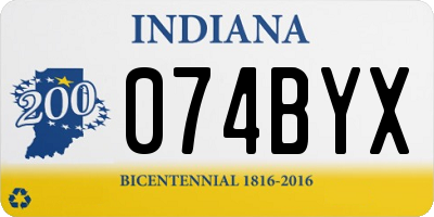 IN license plate 074BYX