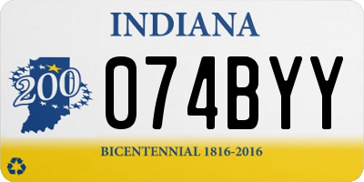 IN license plate 074BYY