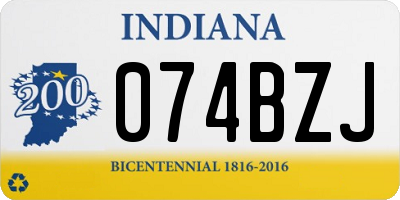 IN license plate 074BZJ