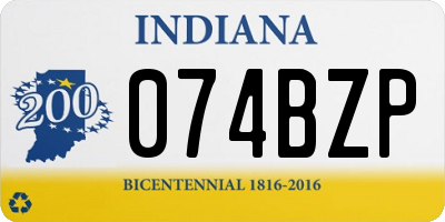 IN license plate 074BZP