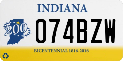 IN license plate 074BZW