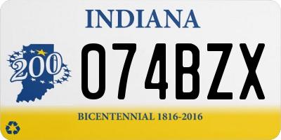IN license plate 074BZX