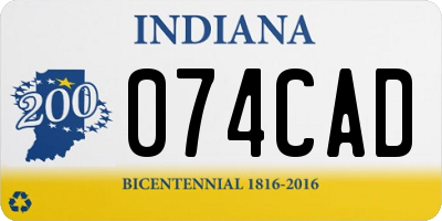 IN license plate 074CAD