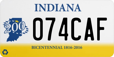IN license plate 074CAF