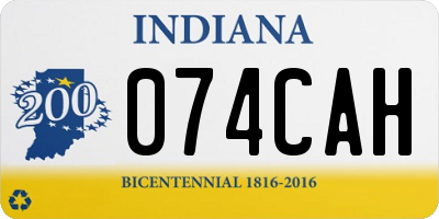 IN license plate 074CAH