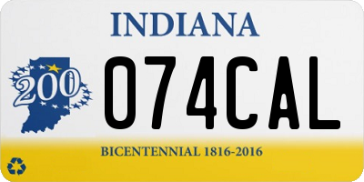 IN license plate 074CAL