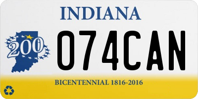 IN license plate 074CAN