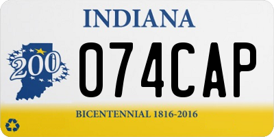IN license plate 074CAP