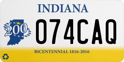 IN license plate 074CAQ
