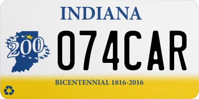 IN license plate 074CAR
